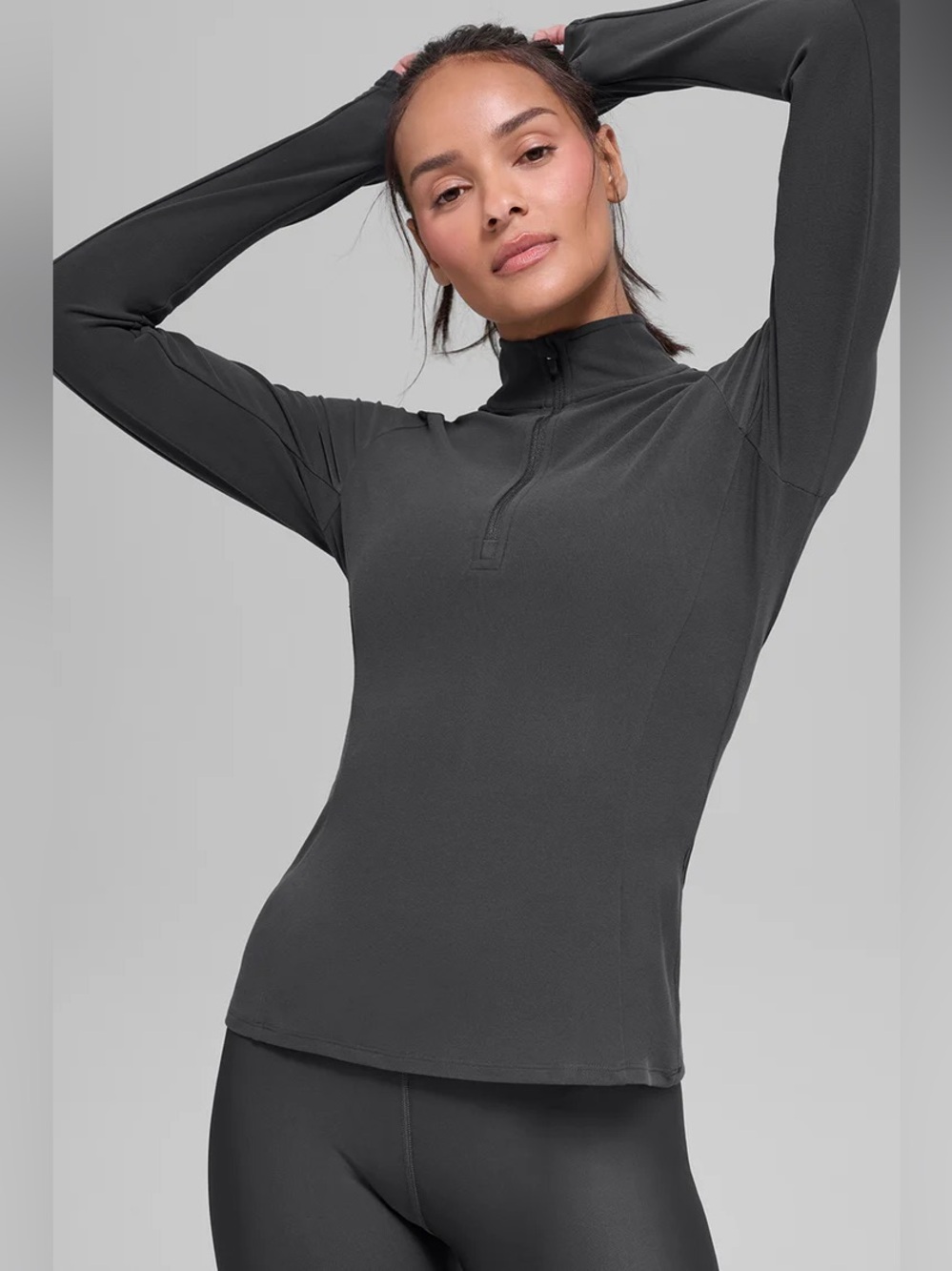 NEW ALO Yoga Alosoft 1/2 Zip Rapid Pullover - Anthracite